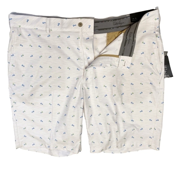 Walter Hagen Perfect 11 Shorts Size 40 White Mini Golf Cart Print 10" Inseam NWT - Picture 7 of 16